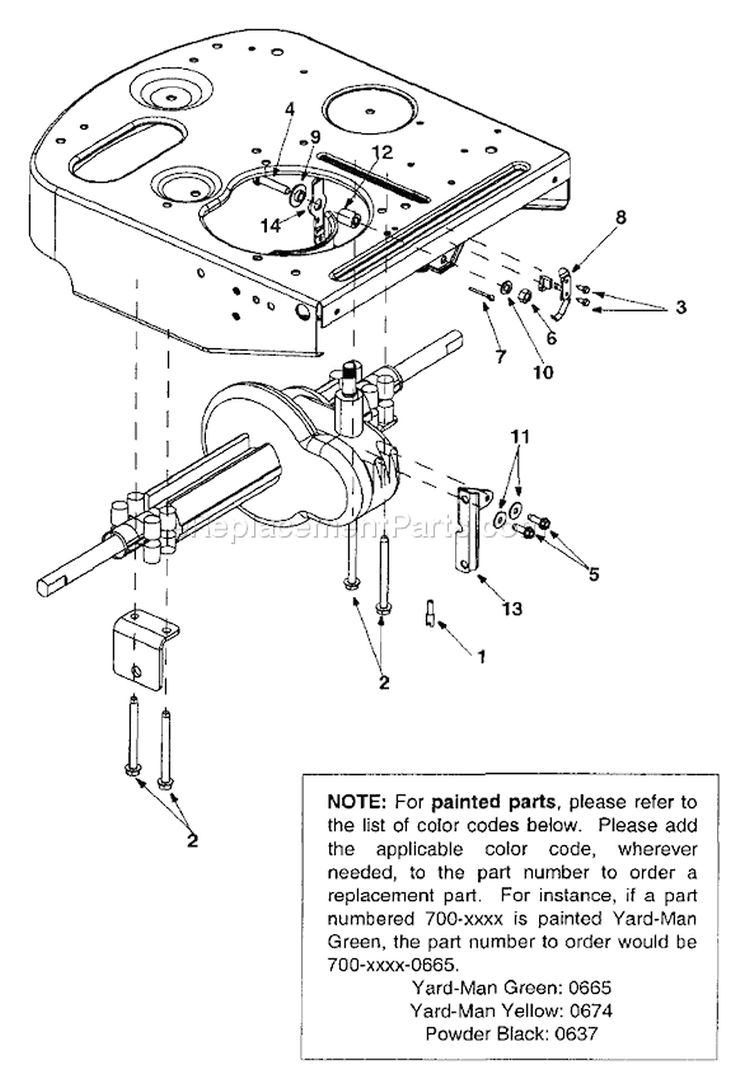 Page N Diagram and Parts List for 13B-325-401 2001 Yard Man Lawn Tractor